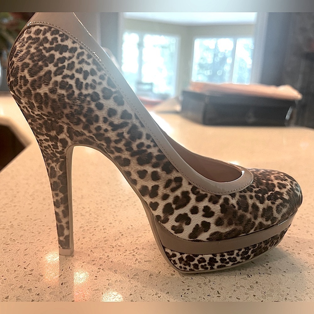 New Baby Phat Chance Animal Print Leopard Stiletto Platform Pumps Heels